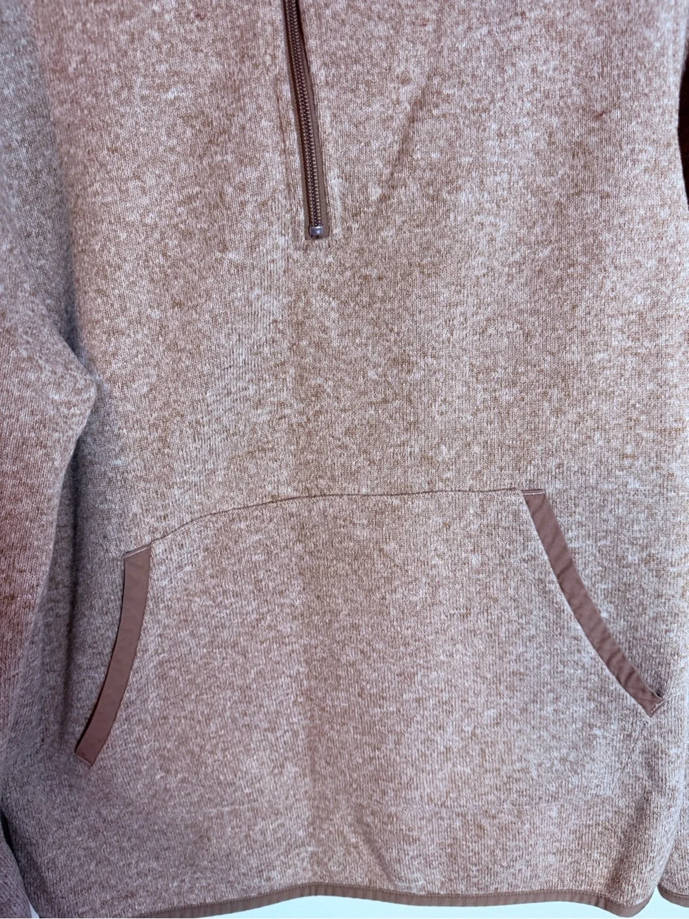 J Crew Mercantile Men's Half-Zip Fleece Pullover Sweater - Brown